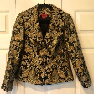 Gorgeous gold & black brocade SUNNY LEIGH blazer size 6